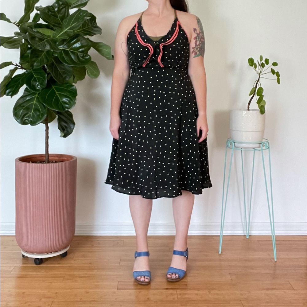 Anthropologie Polka Dot Retro Romantic Dress 14